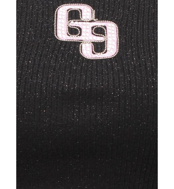 GYDA「GGロゴラインストーンラメテレコトップス」|Tシャツ・カットソー|