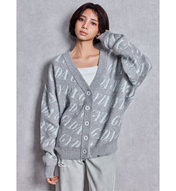 GYDA「GYDA SLANT PATTERNニットカーディガン」|カーディガン|