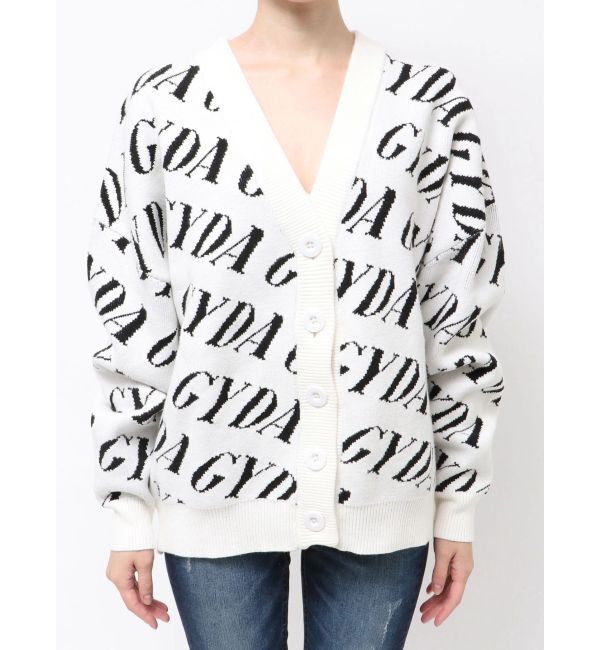 GYDA「GYDA SLANT PATTERNニットカーディガン」|カーディガン|