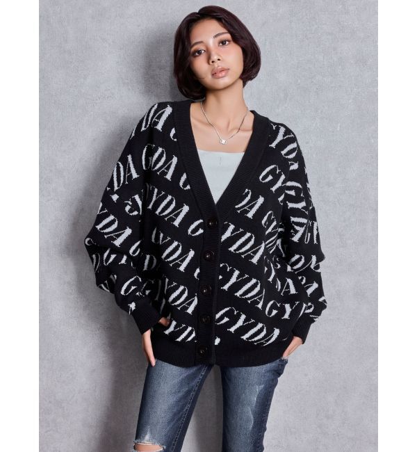 GYDA「GYDA SLANT PATTERNニットカーディガン」|カーディガン|