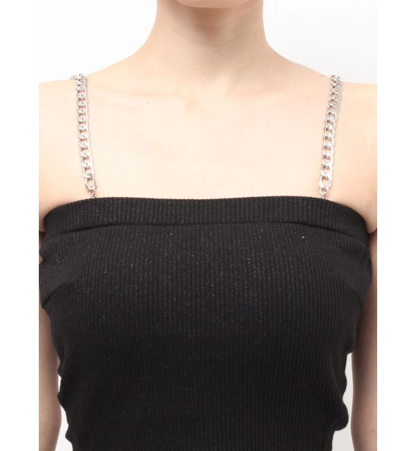 GYDA「chainストラップラメテレコビスチェ」|キャミソール|