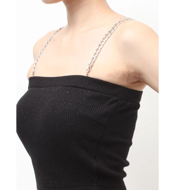 GYDA「chainストラップラメテレコビスチェ」|キャミソール|