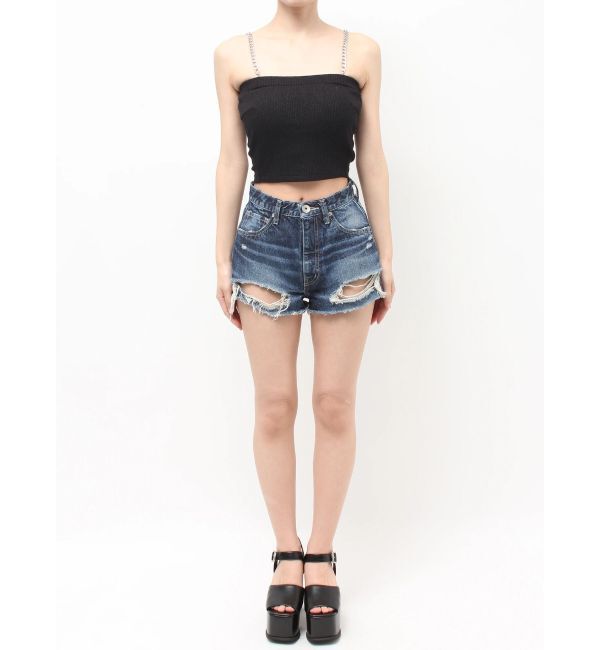 GYDA「chainストラップラメテレコビスチェ」|キャミソール|