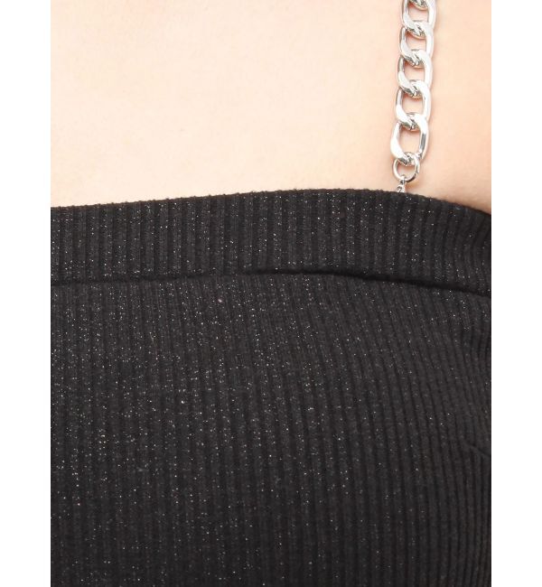 GYDA「chainストラップラメテレコビスチェ」|キャミソール|