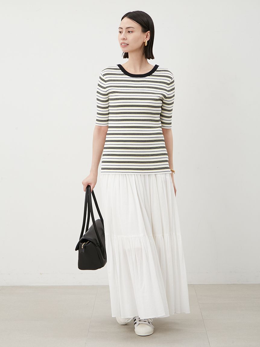 Mila Owen「マキシ丈ボリュームティアードスカート」|スカート|