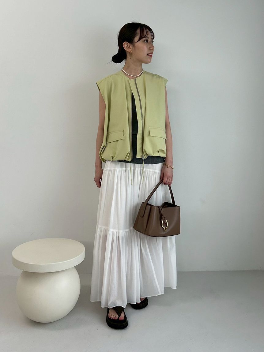 Mila Owen「マキシ丈ボリュームティアードスカート」|スカート|