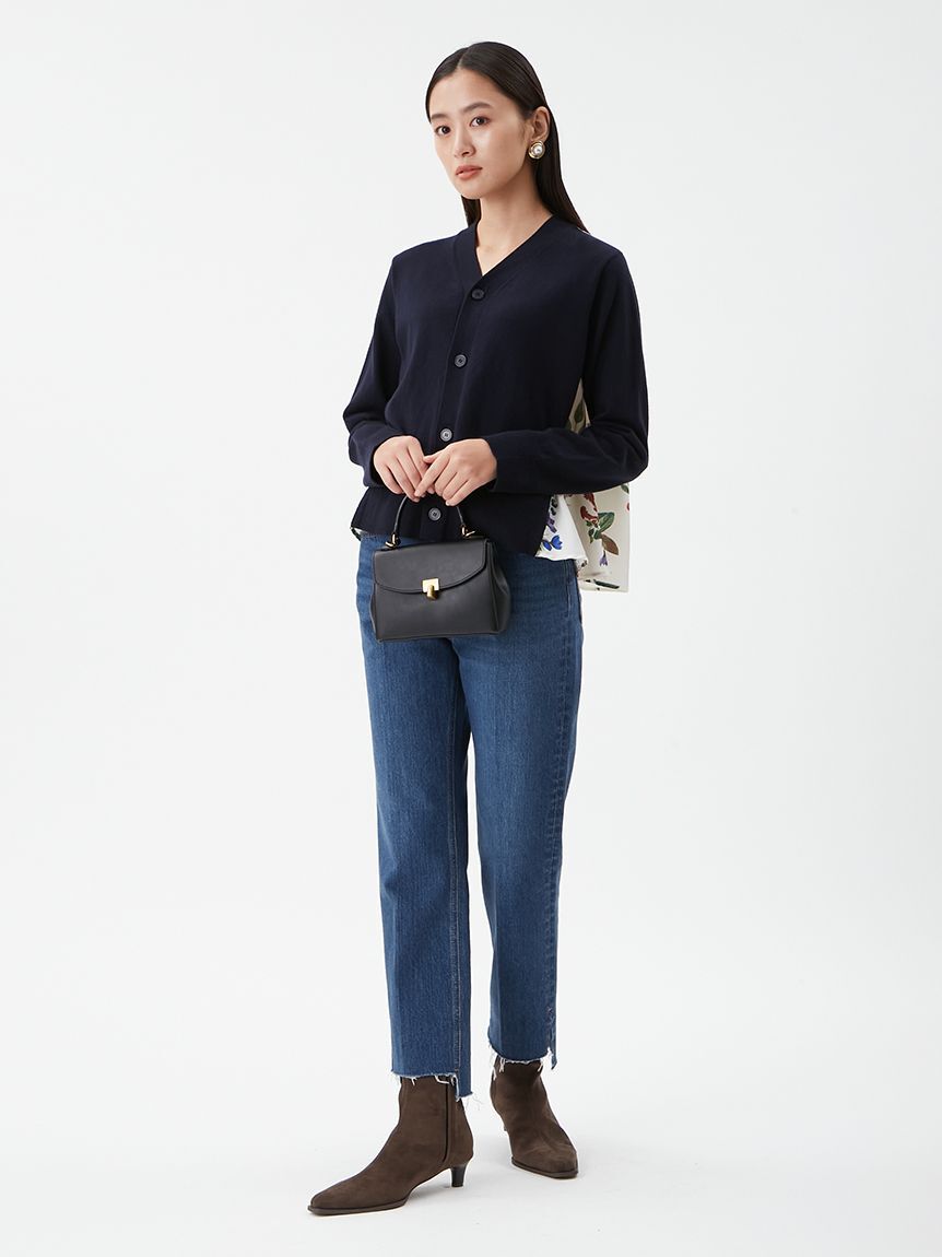 Mila Owen「【WEB限定カラー】カシミヤコットンボタニカルドッキングカーディガン」|カーディガン|