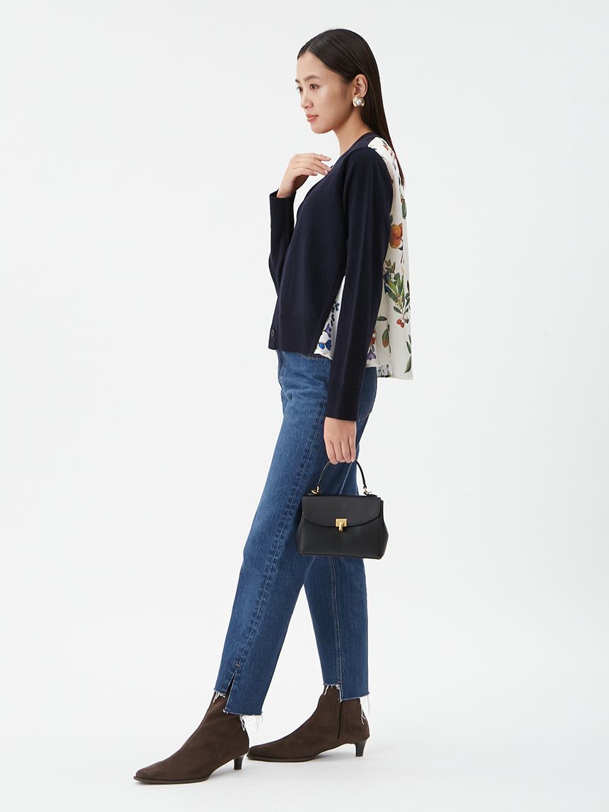 Mila Owen「【WEB限定カラー】カシミヤコットンボタニカルドッキングカーディガン」|カーディガン|