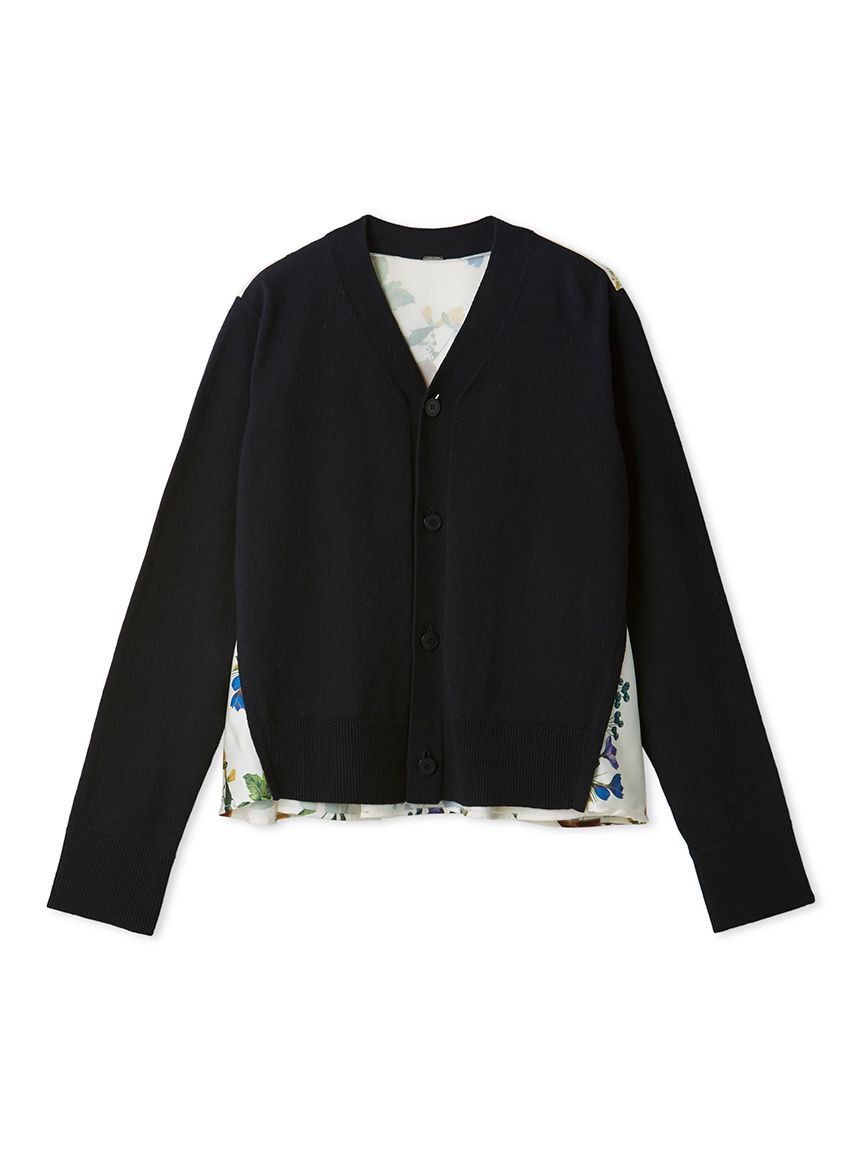 Mila Owen「【WEB限定カラー】カシミヤコットンボタニカルドッキングカーディガン」|カーディガン|