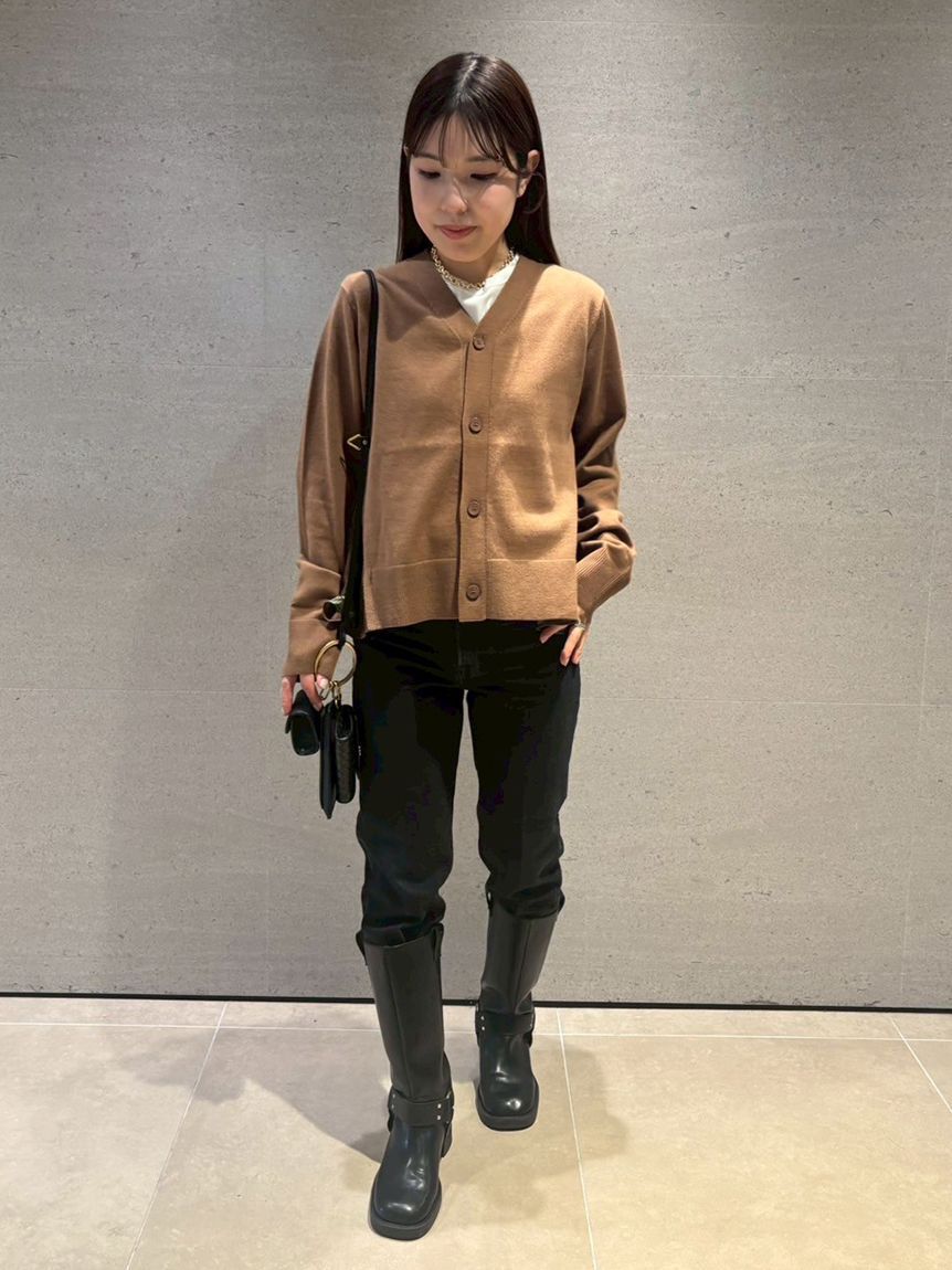 Mila Owen「【WEB限定カラー】カシミヤコットンボタニカルドッキングカーディガン」|カーディガン|