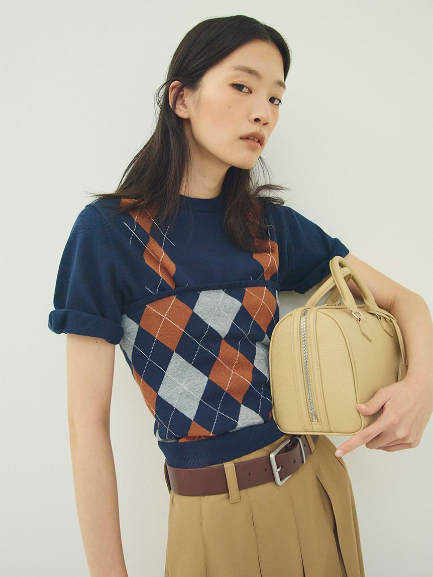 Mila Owen「アーガイルニットチューブトップ」|チューブトップ|