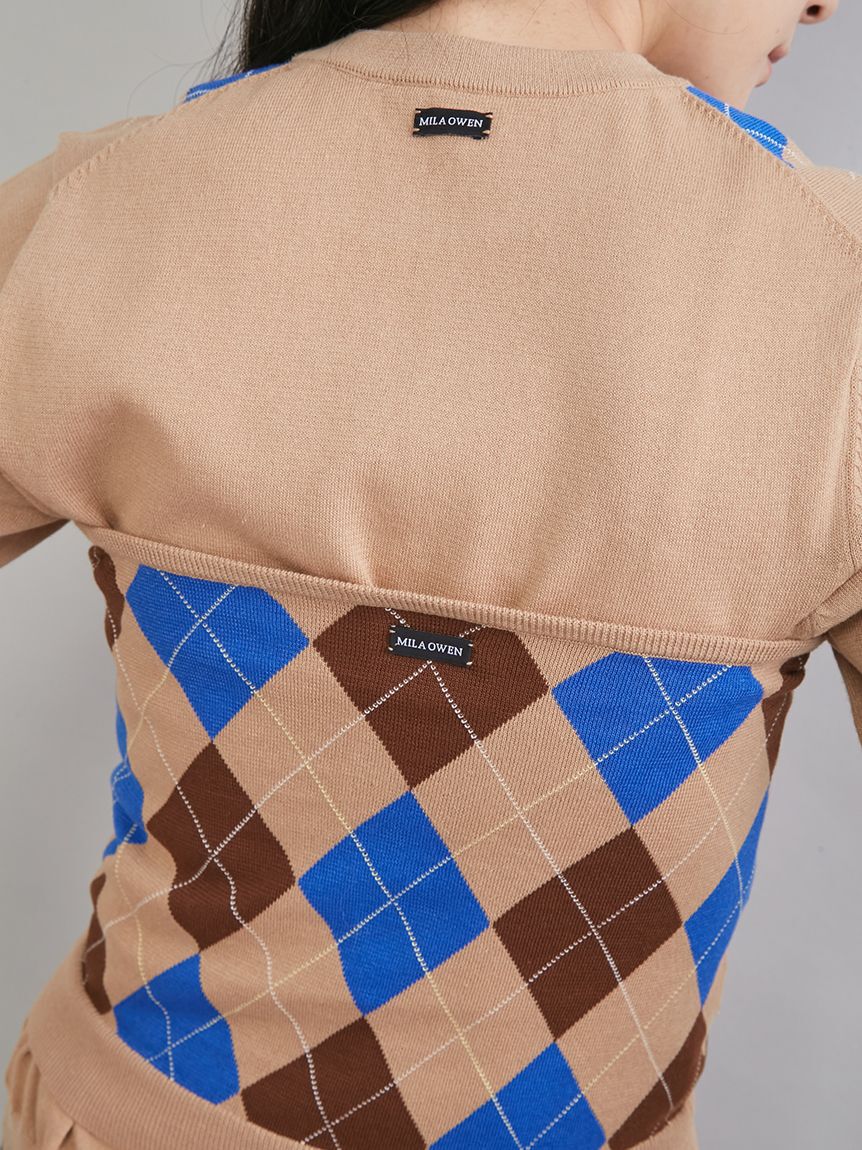 Mila Owen「アーガイルニットチューブトップ」|チューブトップ|