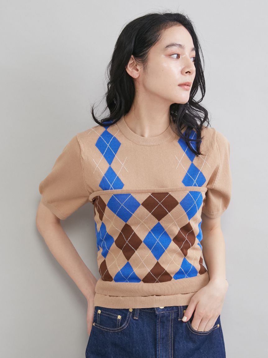 Mila Owen「アーガイルニットチューブトップ」|チューブトップ|