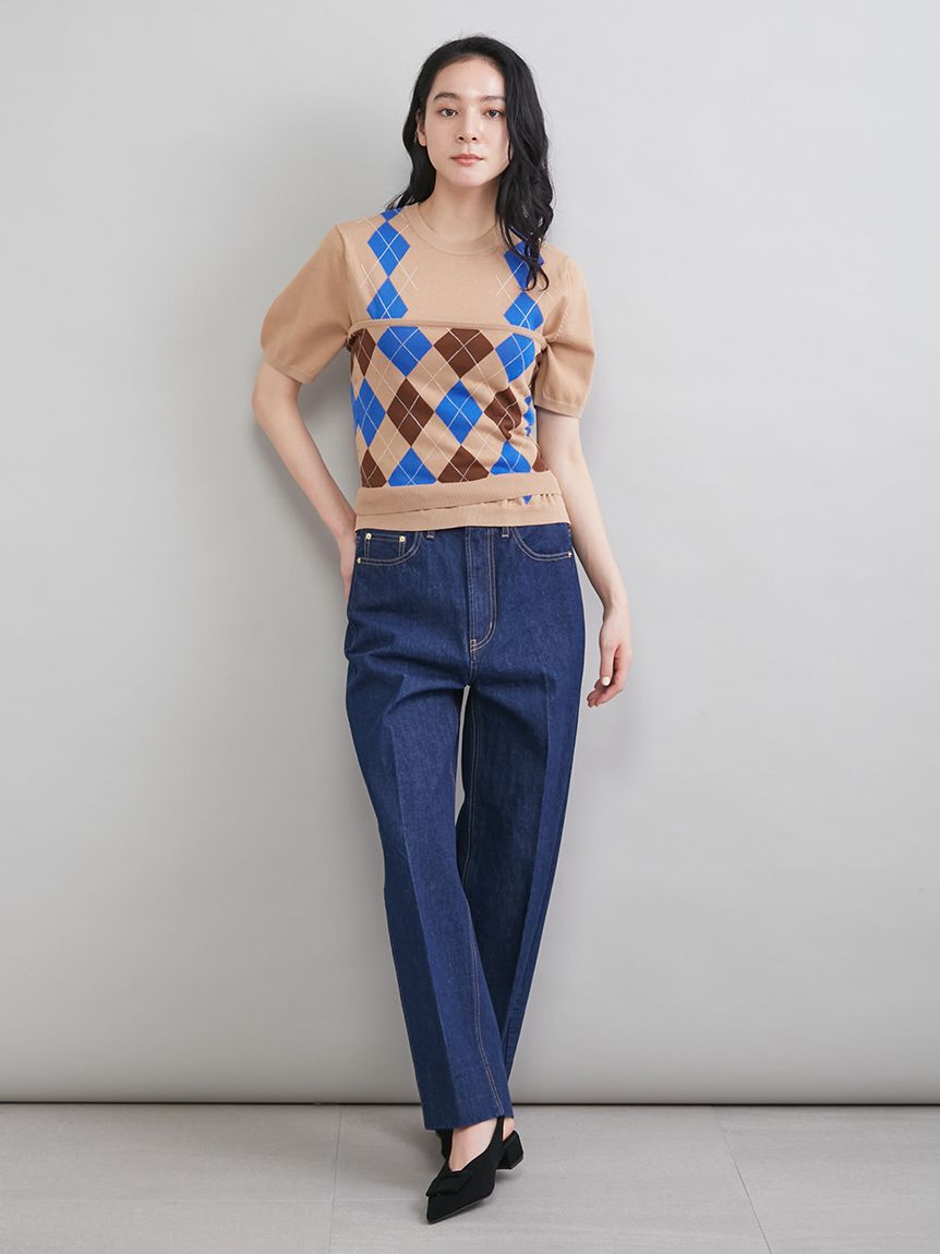 Mila Owen「アーガイルニットチューブトップ」|チューブトップ|