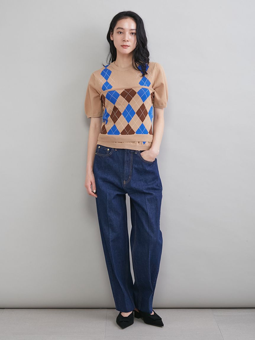 Mila Owen「アーガイルニットチューブトップ」|チューブトップ|