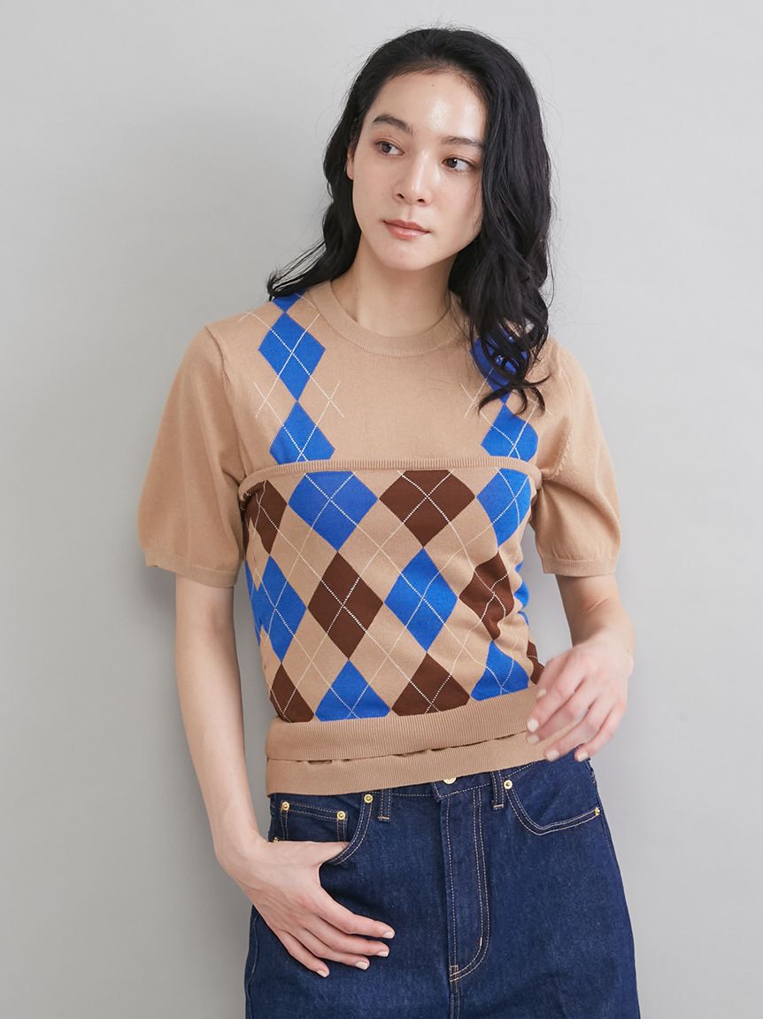 Mila Owen「アーガイルニットチューブトップ」|チューブトップ|