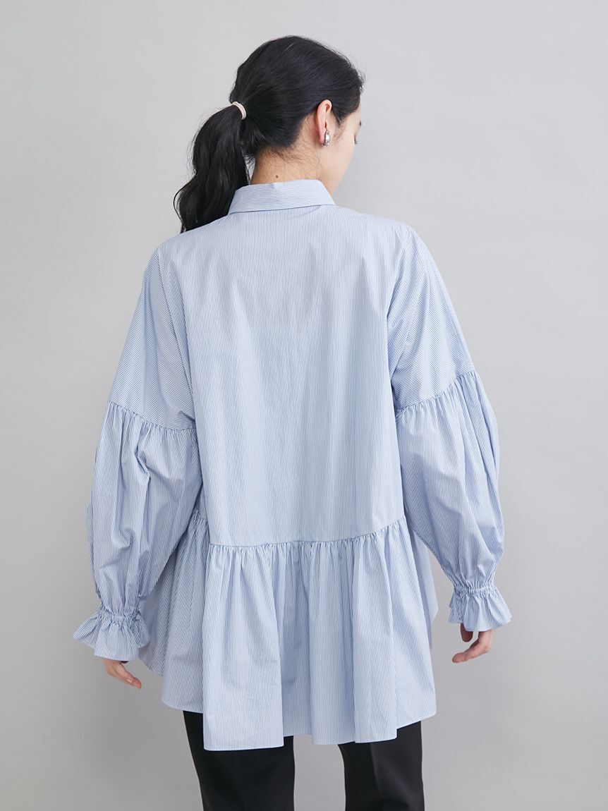 Mila Owen「シャツ衿ギャザーチュニックブラウス」|シャツ・ブラウス|