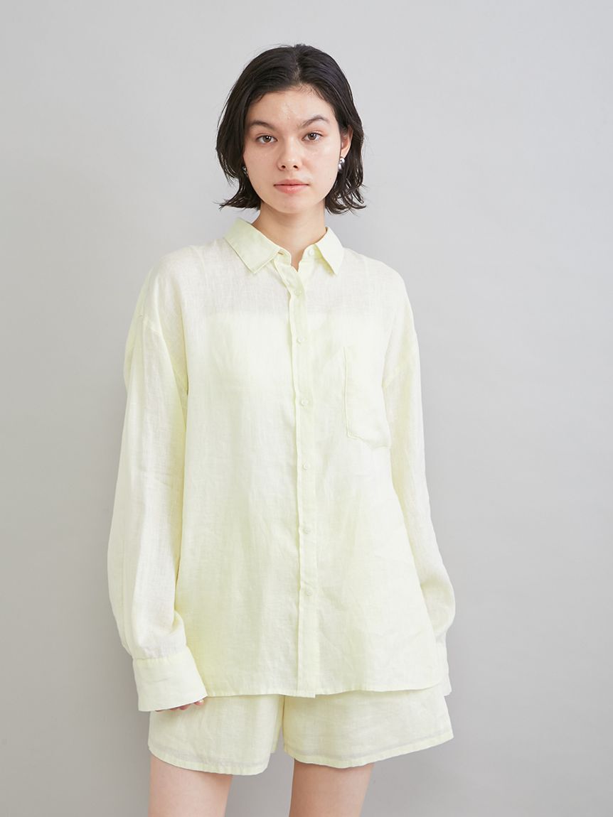 Mila Owen「ポケット付きフレンチリネンシャツ」|シャツ・ブラウス|YEL