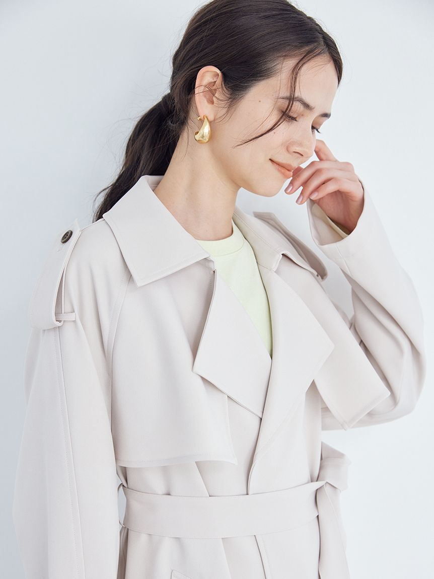 Mila Owen「共ベルト付憲章デザイントレンチコート」|トレンチコート|