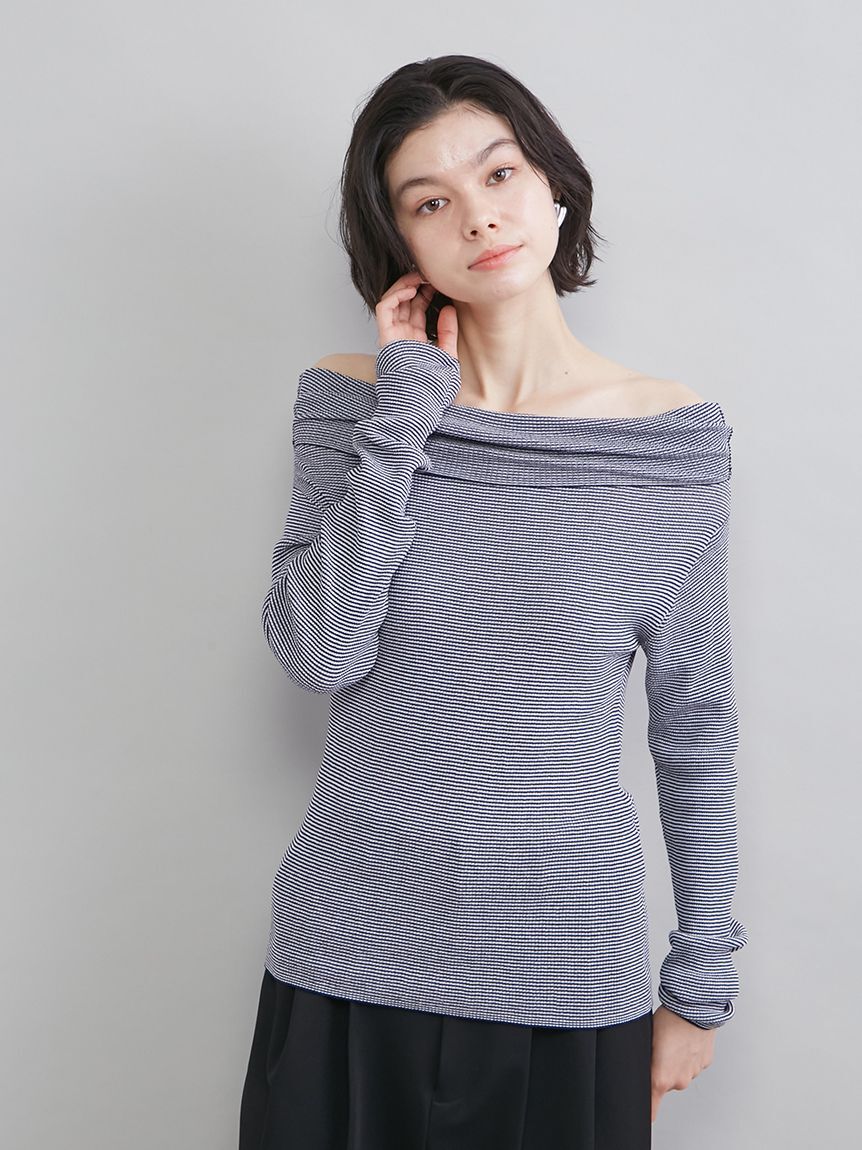 Mila Owen「ハイゲージドレープオフショルニット」|ニット・セーター|