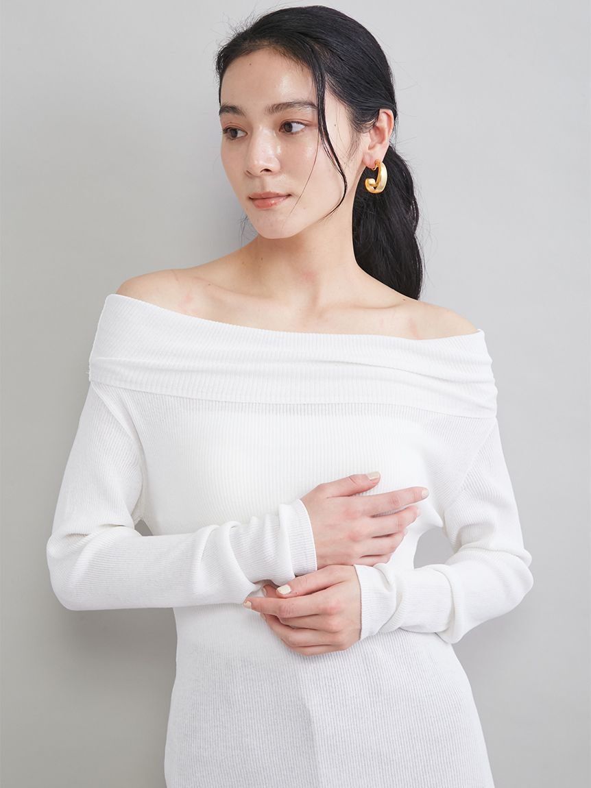 Mila Owen「ハイゲージドレープオフショルニット」|ニット・セーター|