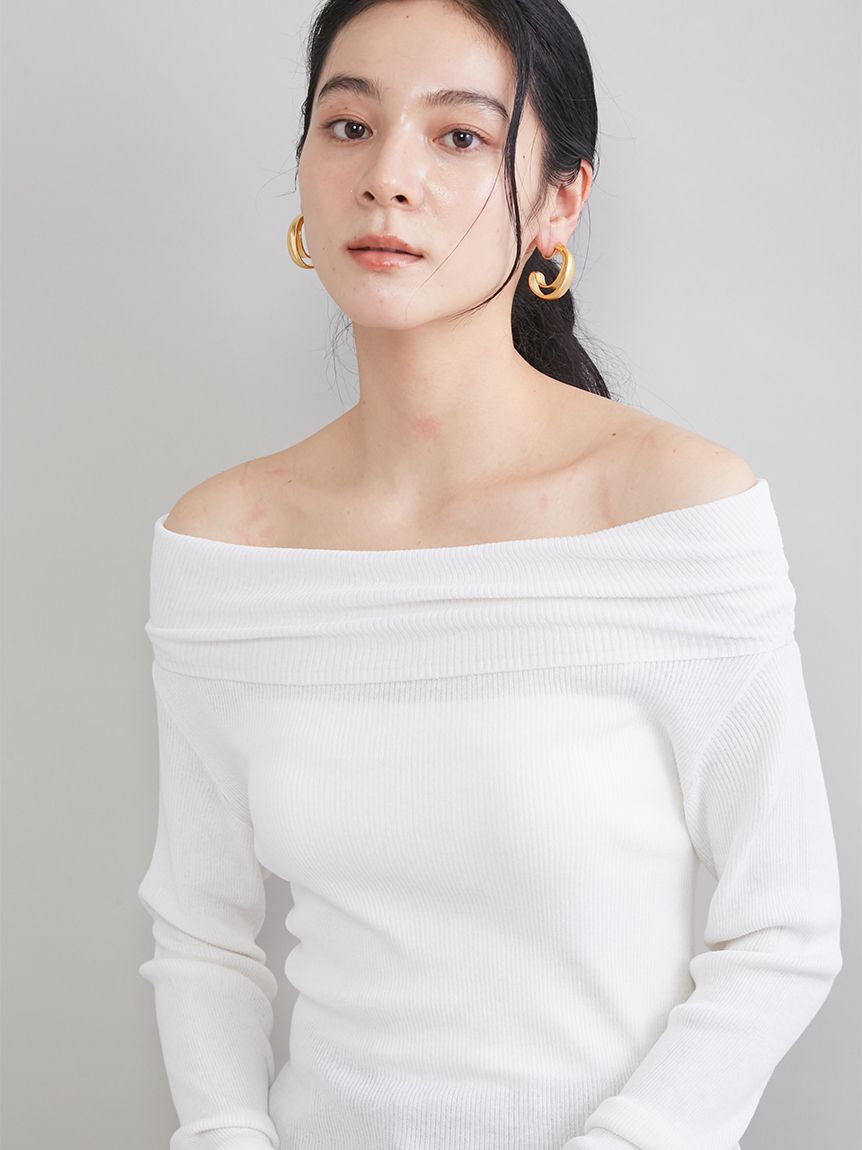 Mila Owen「ハイゲージドレープオフショルニット」|ニット・セーター|