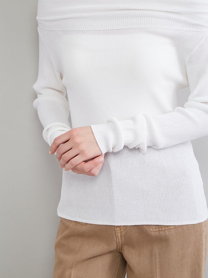 Mila Owen「ハイゲージドレープオフショルニット」|ニット・セーター|