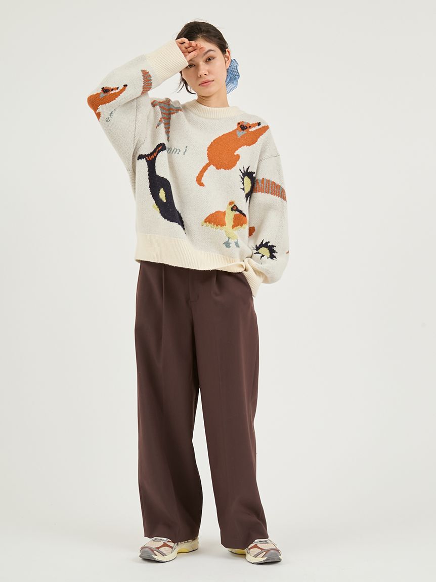 emmi atelier「タックワイドパンツ」|チノ|