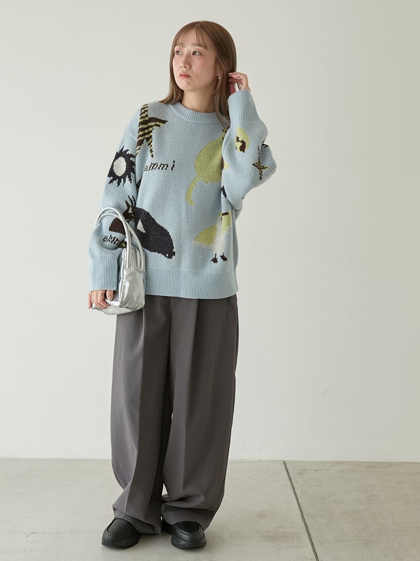 emmi atelier「タックワイドパンツ」|チノ|