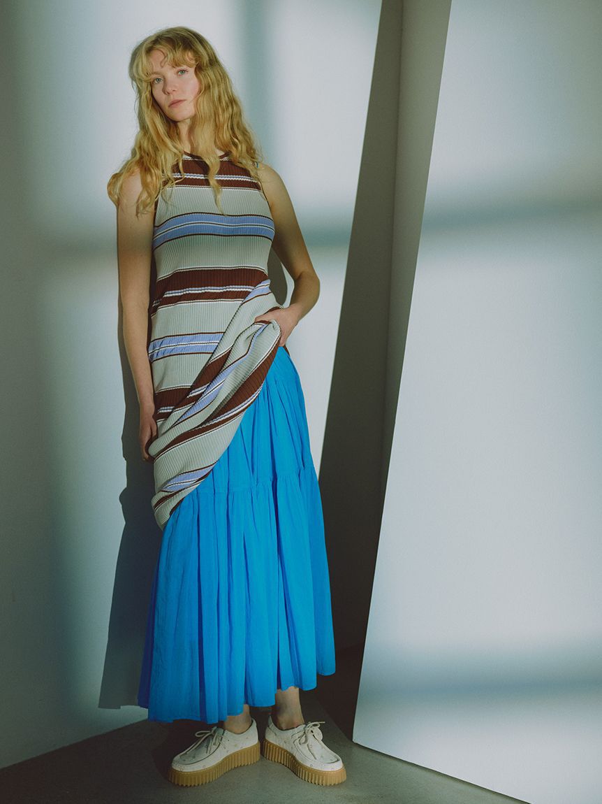 emmi atelier「【ONLINE限定カラーあり】マルチボーダーニットワンピース」|ワンピース|