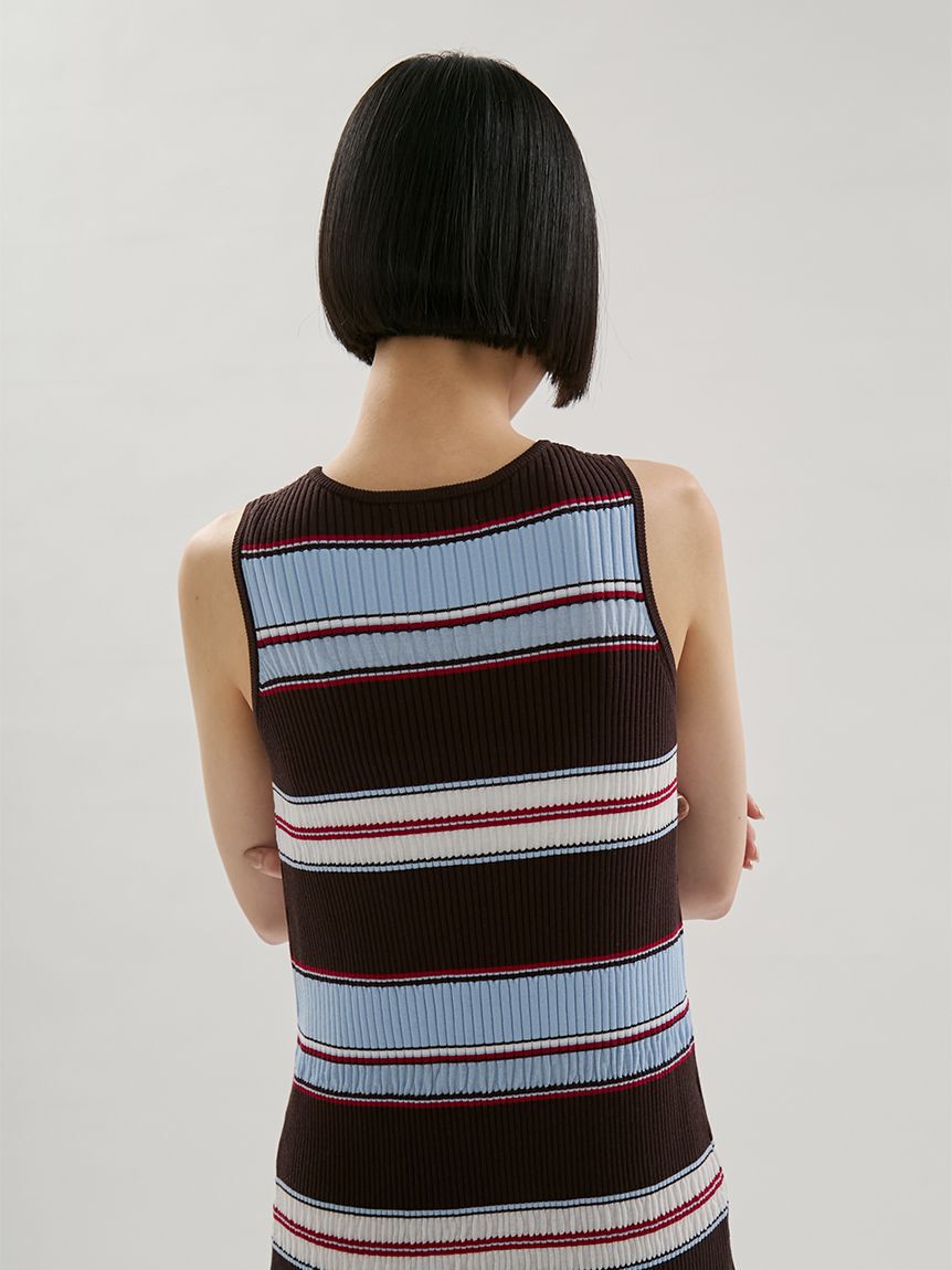 emmi atelier「【ONLINE限定カラーあり】マルチボーダーニットワンピース」|ワンピース|