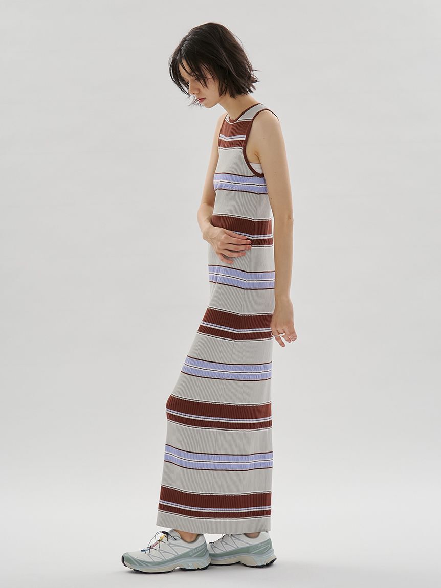 emmi atelier「【ONLINE限定カラーあり】マルチボーダーニットワンピース」|ワンピース|