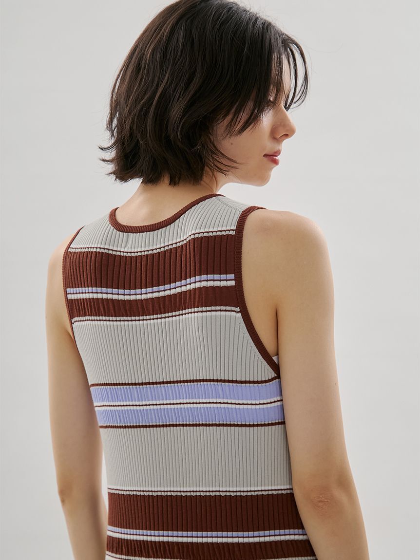 emmi atelier「【ONLINE限定カラーあり】マルチボーダーニットワンピース」|ワンピース|