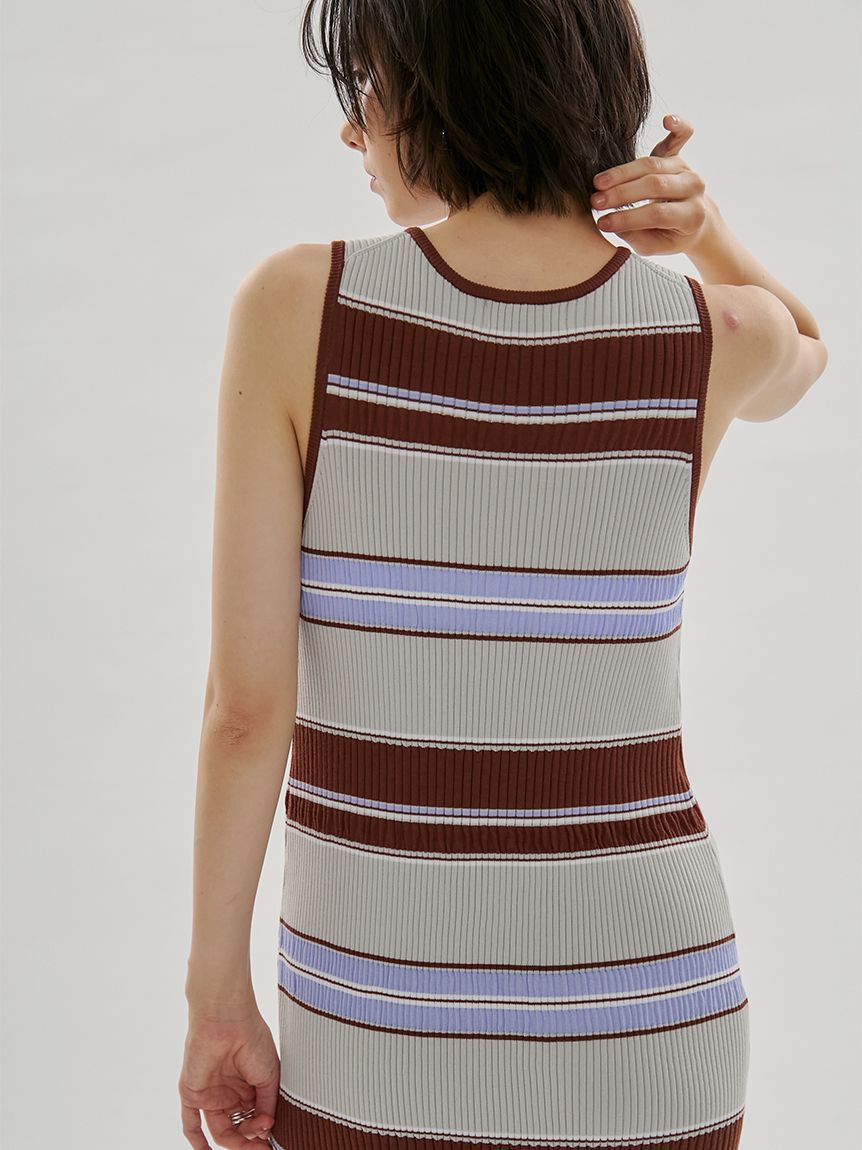 emmi atelier「【ONLINE限定カラーあり】マルチボーダーニットワンピース」|ワンピース|