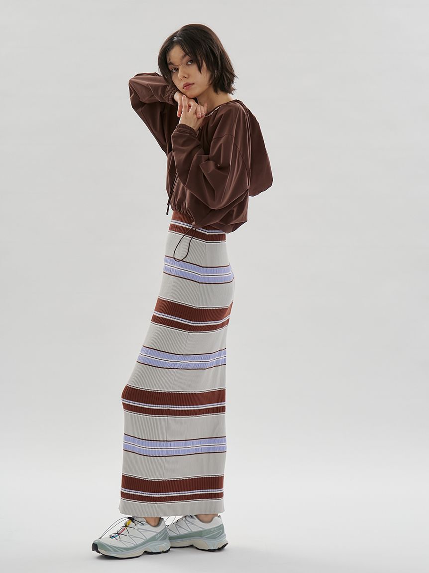 emmi atelier「【ONLINE限定カラーあり】マルチボーダーニットワンピース」|ワンピース|