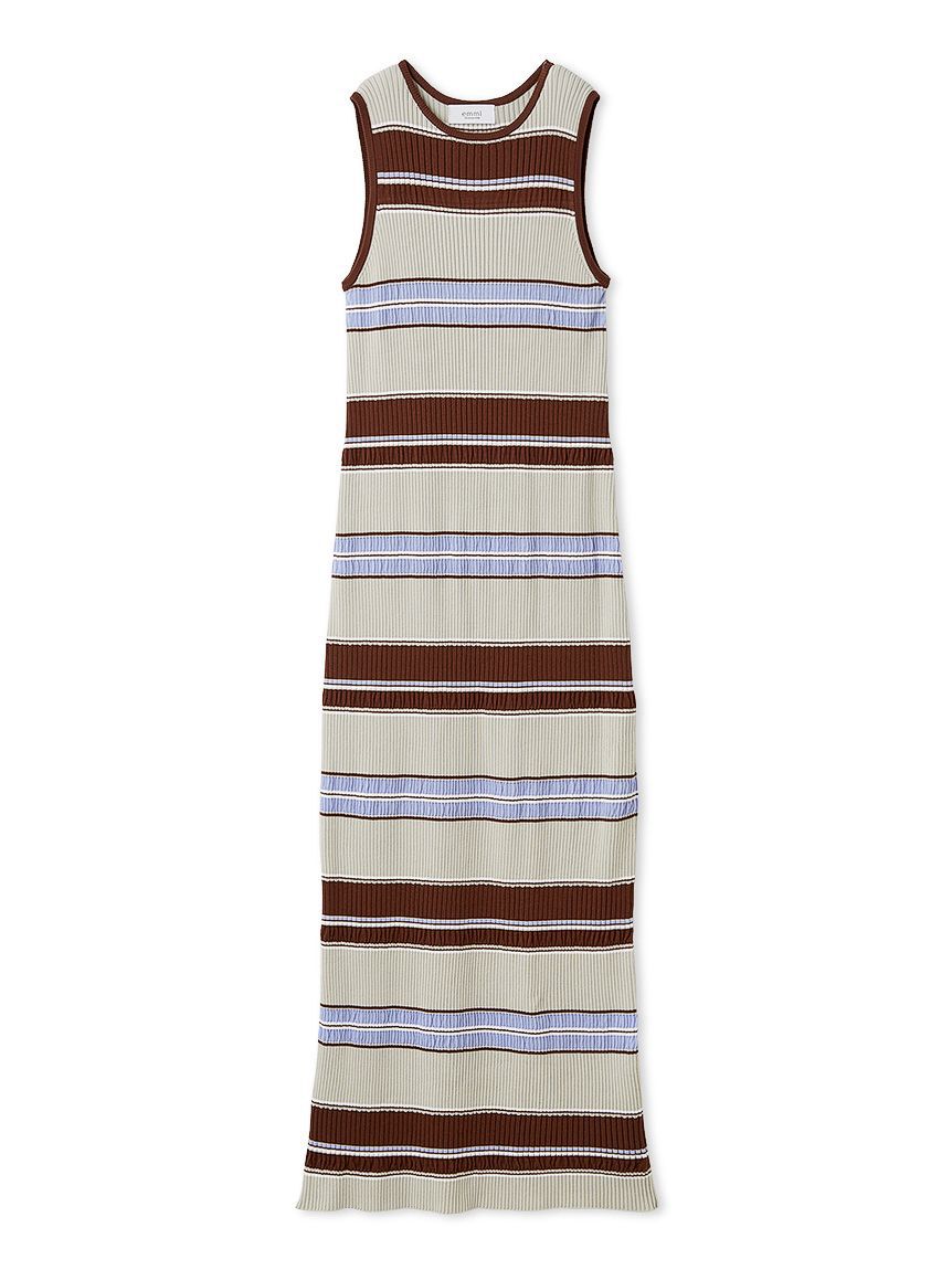 emmi atelier「【ONLINE限定カラーあり】マルチボーダーニットワンピース」|ワンピース|