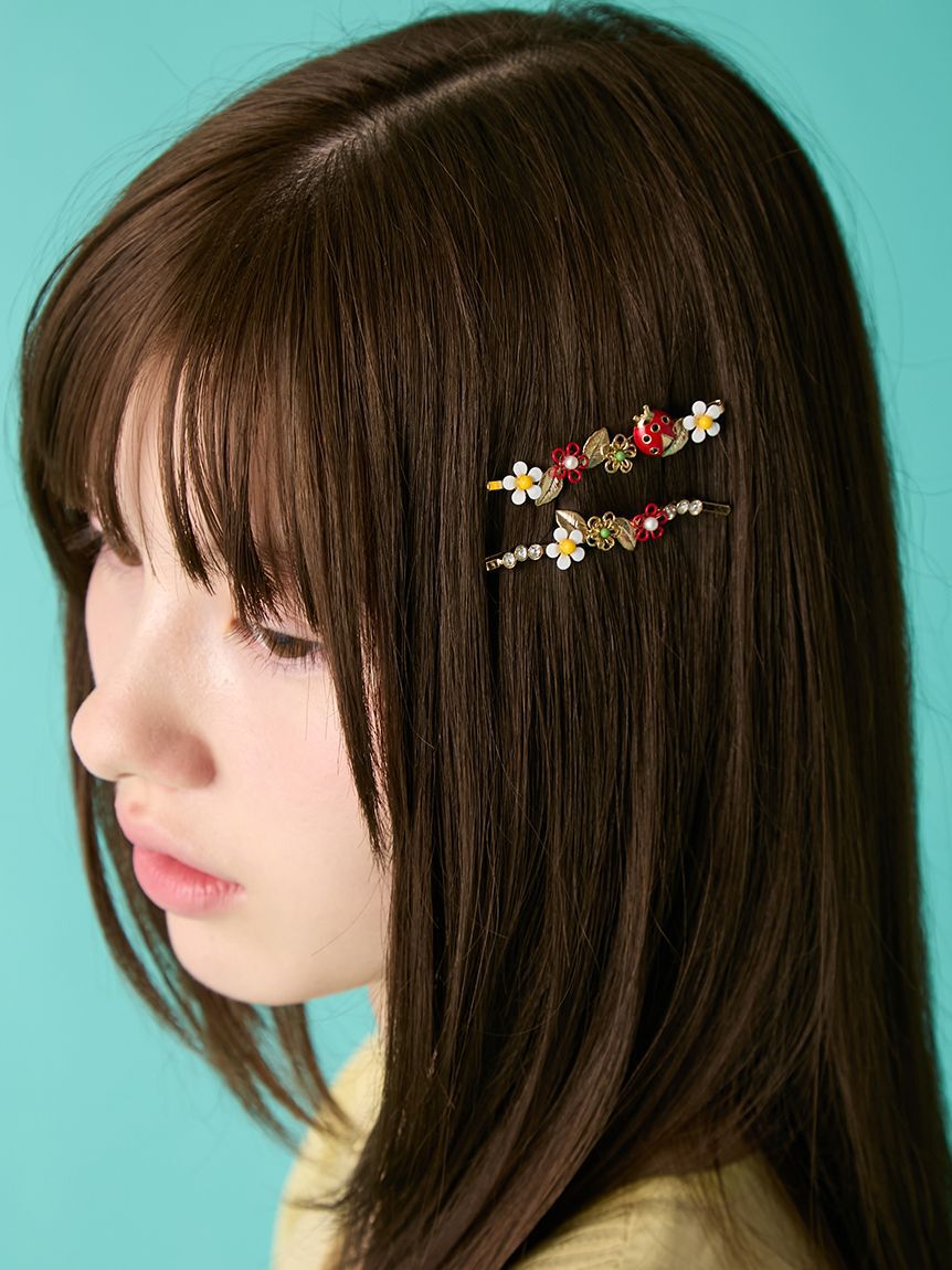 FURFUR「フラワーモチーフヘアピンセット」|ヘアバンド|