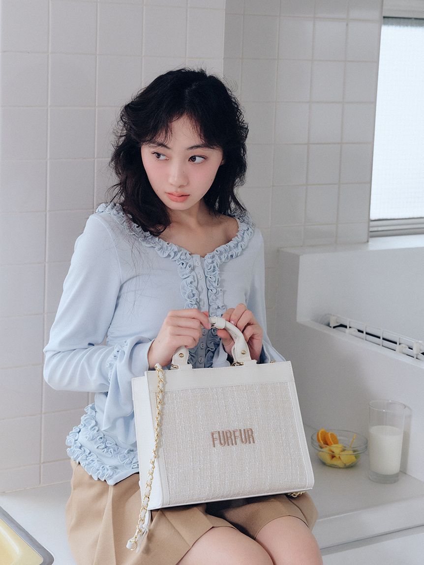 FURFUR「(Lsize) ツイードロゴトートバッグ【WEB・一部店舗限定】」|トートバッグ|