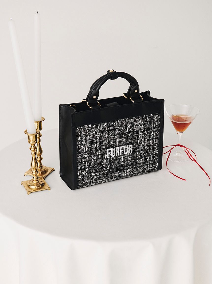 FURFUR「(Lsize) ツイードロゴトートバッグ【WEB・一部店舗限定】」|トートバッグ|