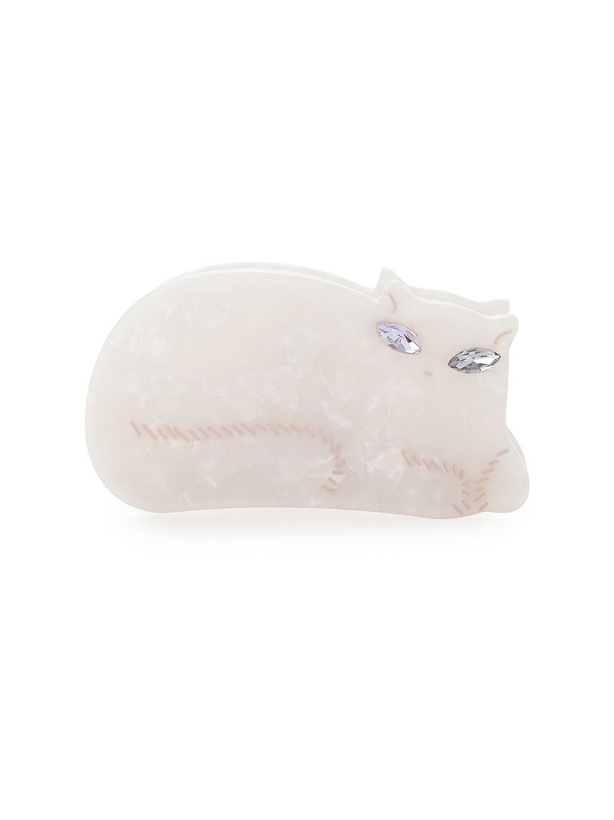 FURFUR「キャットモチーフビジューヘアクリップ」|ヘアバンド|WHT