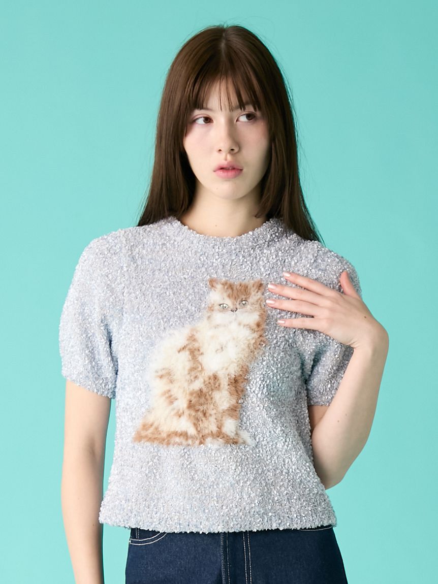 FURFUR「キャットモチーフジャガードニットトップス」|ニット・セーター|