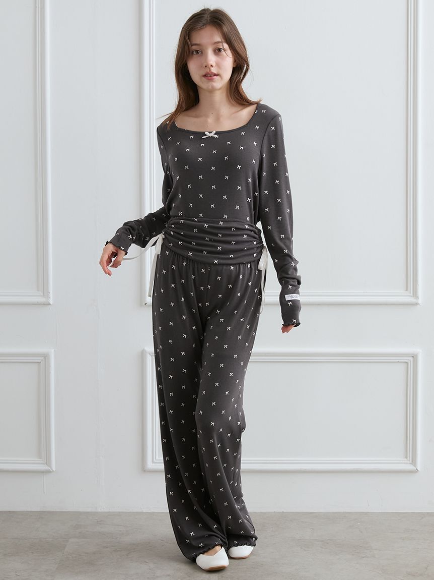 gelato pique「針抜きリボン柄ロングパンツ」|ルームウェア|