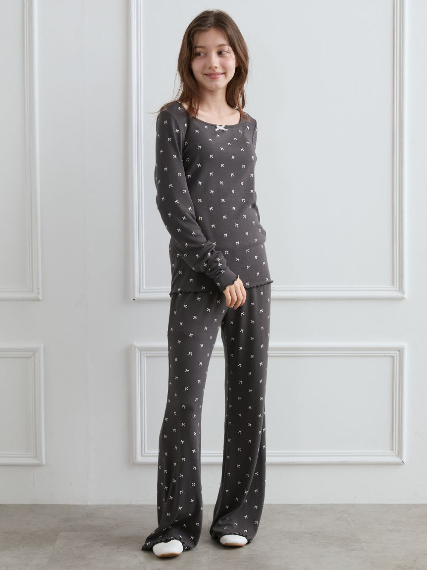 gelato pique「針抜きリボン柄ロングパンツ」|ルームウェア|