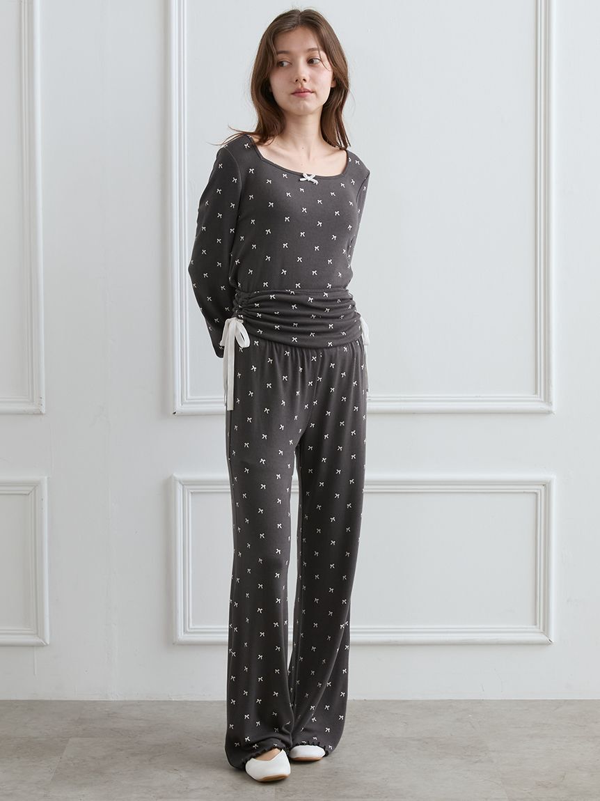 gelato pique「針抜きリボン柄ロングパンツ」|ルームウェア|