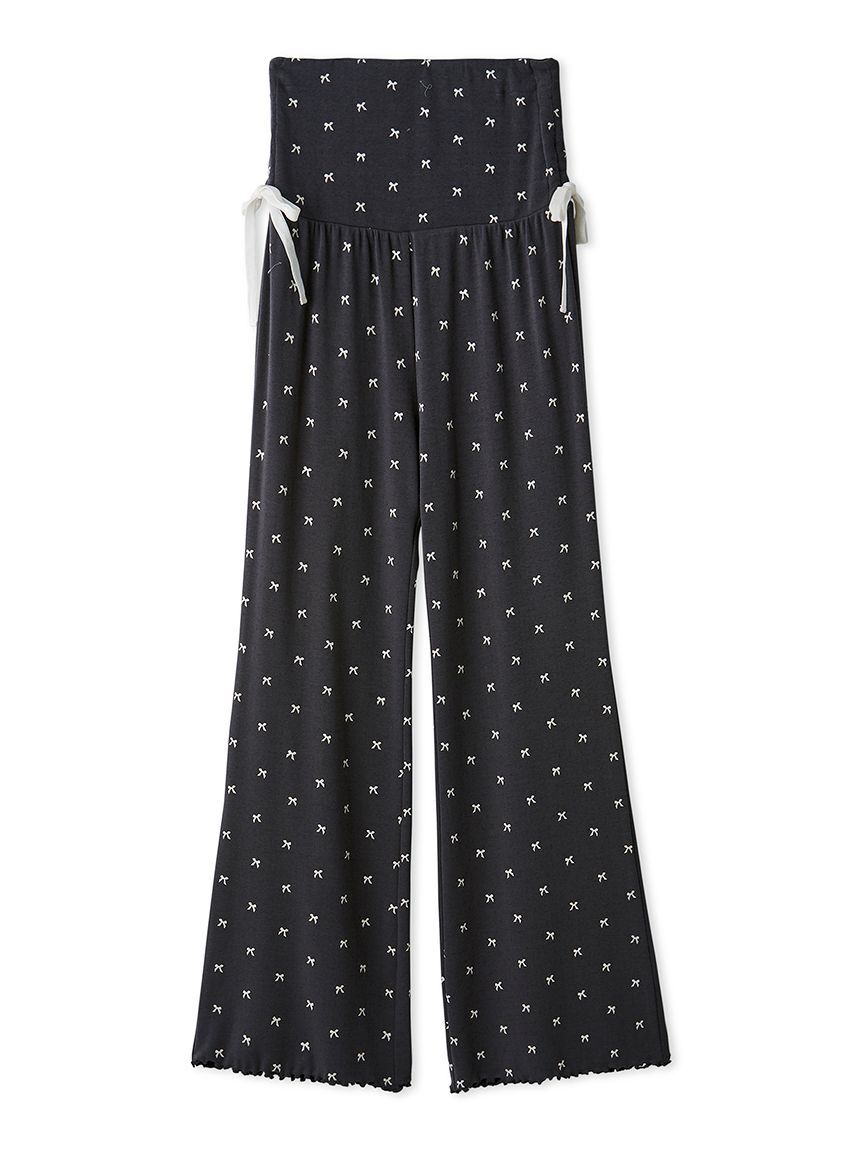 gelato pique「針抜きリボン柄ロングパンツ」|ルームウェア|GRY