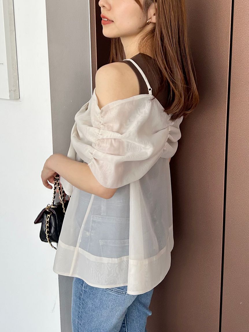 SNIDEL「デザインブラウスSETノースリカットソー」|タンクトップ|