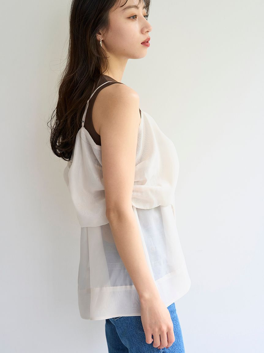 SNIDEL「デザインブラウスSETノースリカットソー」|タンクトップ|