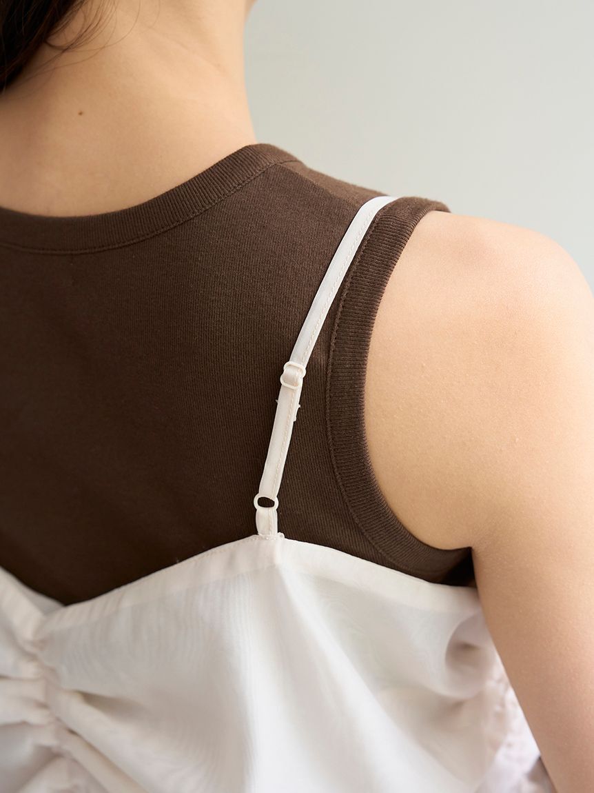 SNIDEL「デザインブラウスSETノースリカットソー」|タンクトップ|