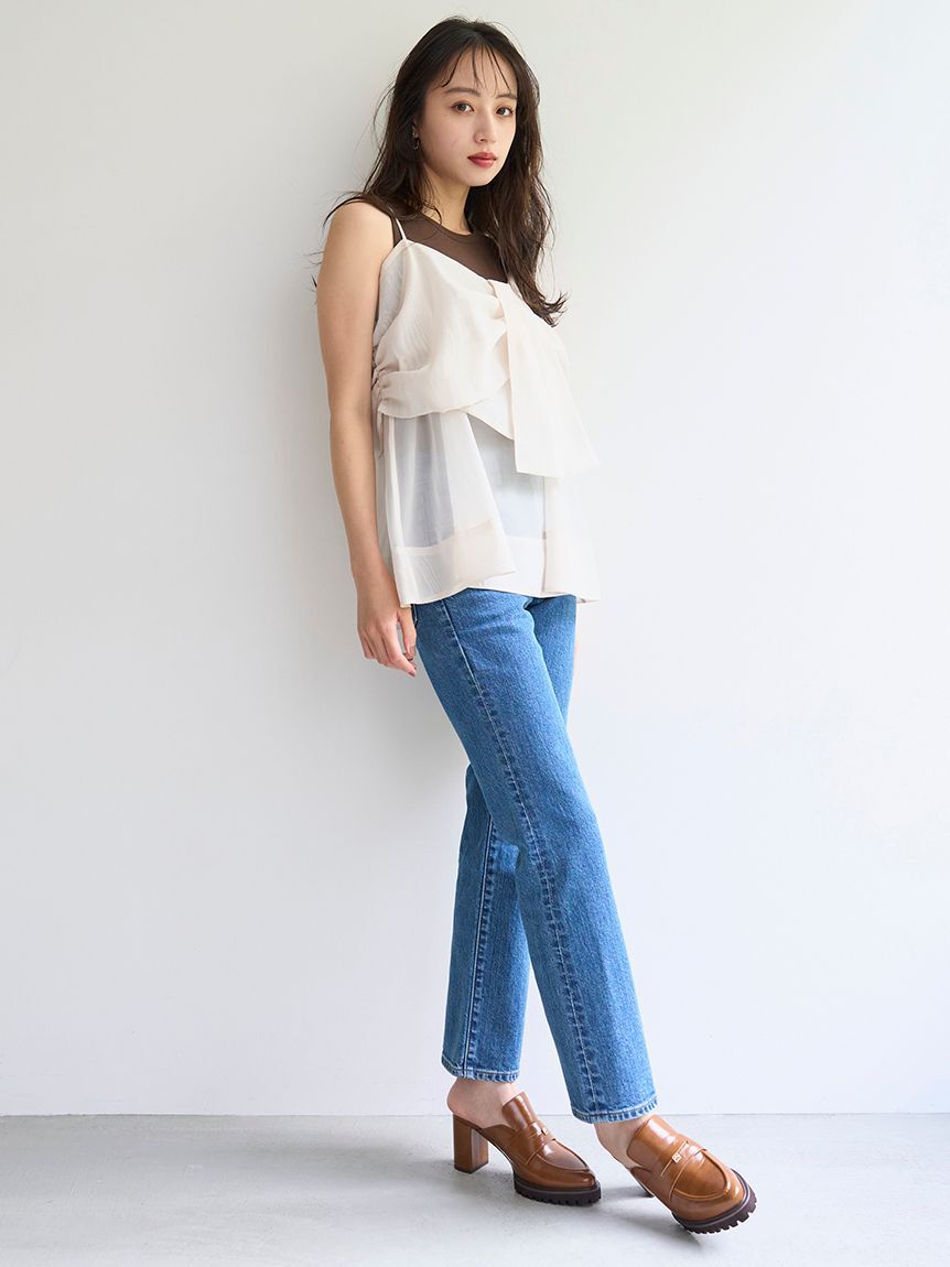 SNIDEL「デザインブラウスSETノースリカットソー」|タンクトップ|