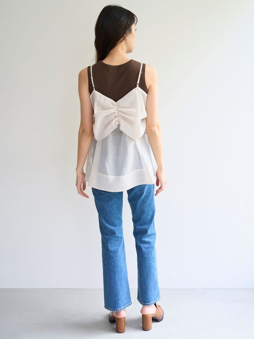SNIDEL「デザインブラウスSETノースリカットソー」|タンクトップ|
